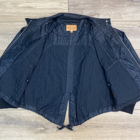 Vince Camuto Black Aligator Jacket Windbreaker Crop Zip Lightweight Rain Shell - Picture 6 of 14